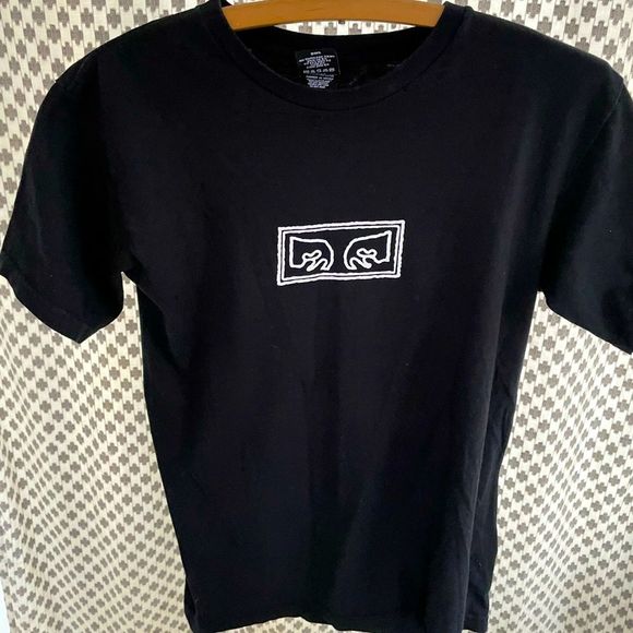 OBEY shirt with graphic on both front and back, black, small - Picture 1 of 4